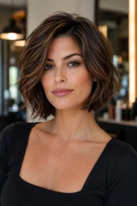 9. Layered Bob for Square Face