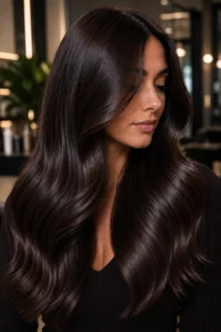 11. Dark Mocha Brunette With Glass Hair Shine