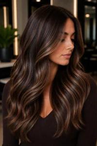 13. Soft Ribbon Brunette With Seamless Highlights