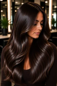 22. Reflective Brown Hair for Healthy Shine