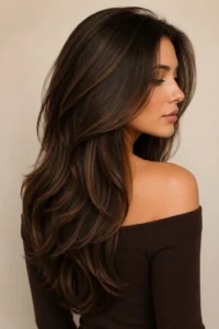 5. Walnut Brunette With Earthy Brown Layers