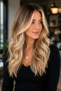 7. Caramel Face-Framing Highlights on Chocolate Hair
