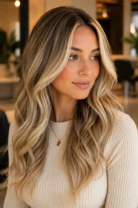 4. Icy Blonde Face-Framing Pieces on Dark Roots