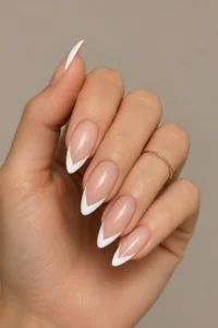 11. V-Tip White French Manicure
