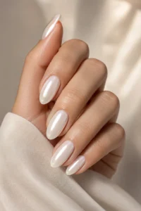 19. Glazed Donut White Nails