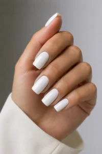 7. Double French White Tips With Fine Lines