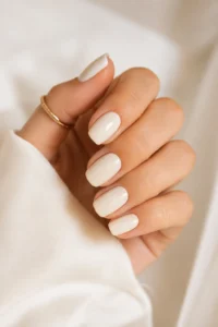 8. Micro French White Nails for Minimalists