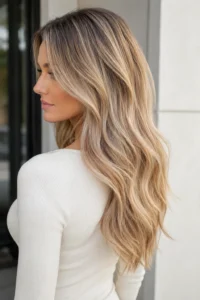 1. Champagne Blonde Balayage Hair Color Ideas