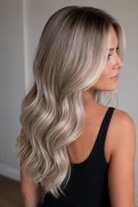 4. Pearl Blonde Balayage With Cool Reflective Tones
