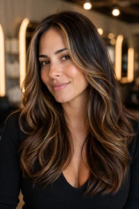 19. Caramel Face-Framing Highlights That Brighten the Complexion