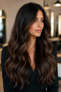 1. Dark Chocolate Brunette Balayage Ideas