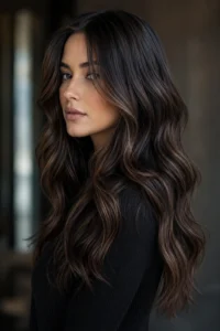 6. Chocolate Truffle Balayage With Cool Brown Tones