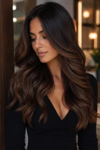 5. Bittersweet Chocolate Balayage on a Dark Base
