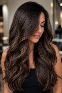 4. Mocha Chocolate Balayage With Neutral Dimension