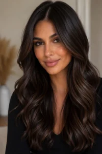 3. Espresso Chocolate Balayage With Subtle Brightness
