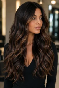 19. Ribbon Brunette Balayage With Defined Sections