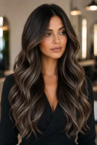 16. Iced Mocha Balayage With Cool-Toned Ends