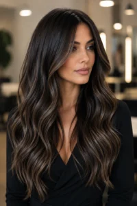 14. Ash Brunette Balayage With Smoky Highlights