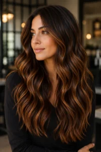 12. Maple Balayage on a Chestnut Brunette Base