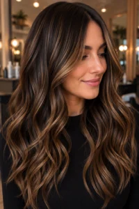 21. Brunette Foilayage With Diffused Lightness
