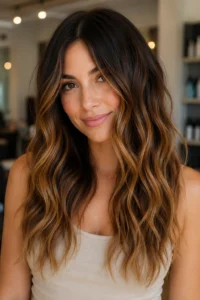 27. Brunette Balayage Ombre With Brightened Ends