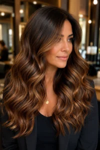 35. Bronze Brunette Balayage With Reflective Warmth