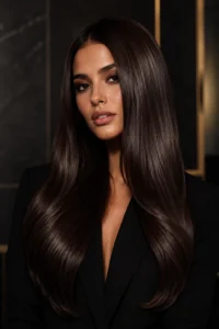 27. Glass Hair Espresso Brown With Subtle Dimension