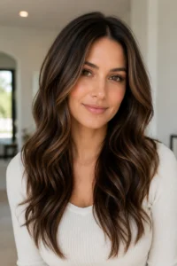 24. Brunette Lowlights That Restore Depth to Faded Hair
