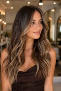 23. Brunette Foilayage With Diffused Lightness