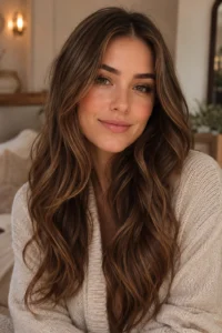 33. Teddy Bear Brunette With Warm Neutral Ribbons