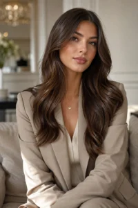 32. Old Money Brunette With Understated Highlights