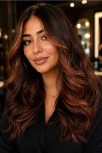29. Copper Balayage With Warm Front Pieces