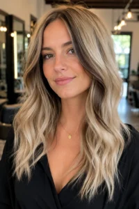 6. Sandy Blonde Money Piece for a Natural Finish