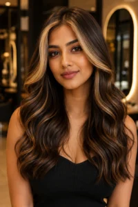 5. Platinum Blonde Front Highlights on Black Hair