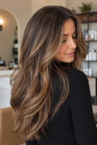 11. Hazelnut Balayage for Soft Brunette Brightness