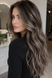 19. Ash Brown Balayage With Smoky Highlights
