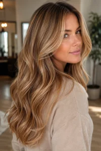 16. Butterscotch Balayage for Warm Blonde Dimension