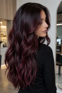 29. Burgundy Balayage With Plum-Toned Ends