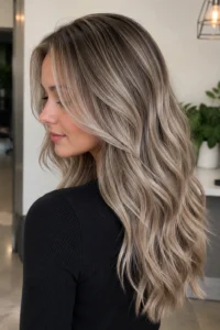 23. Greige Balayage With Balanced Gray-Beige Tones