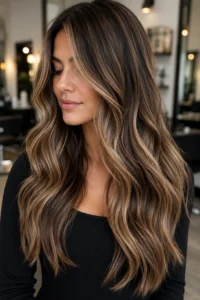 31. Reverse Balayage With Brunette Lowlights
