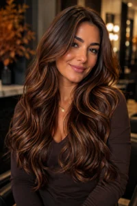 11. Maple Brown Hair With Amber Warmth
