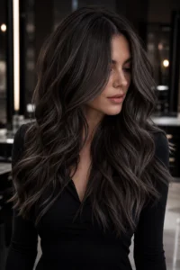 16. Smoky Brunette With Soft Gray Undertones