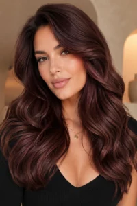 28. Rosewood Brown Hair With Refined Rosy Tones