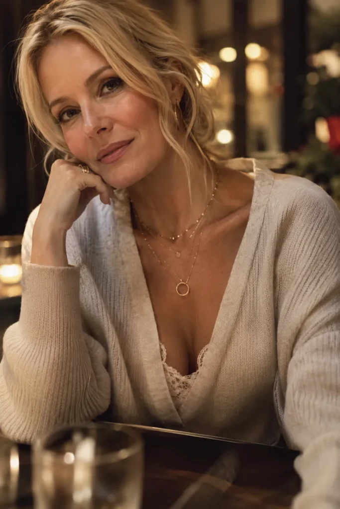 30. Layered Jewelry With Peekaboo Neckline