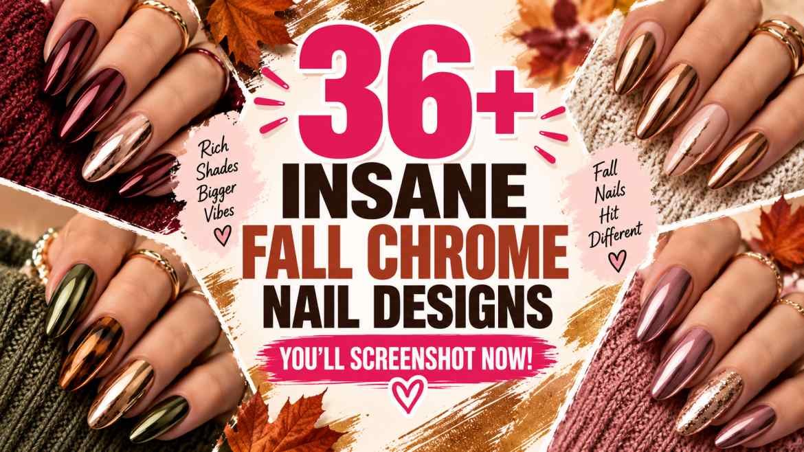fall chrome nail designs