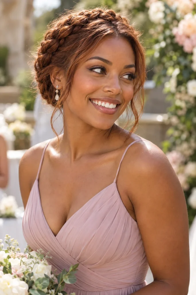 17. Bridesmaid Halo Braid