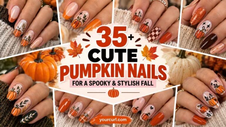 cute pumpkin nails