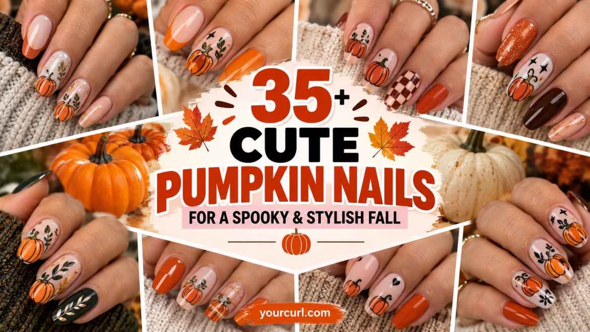 cute pumpkin nails