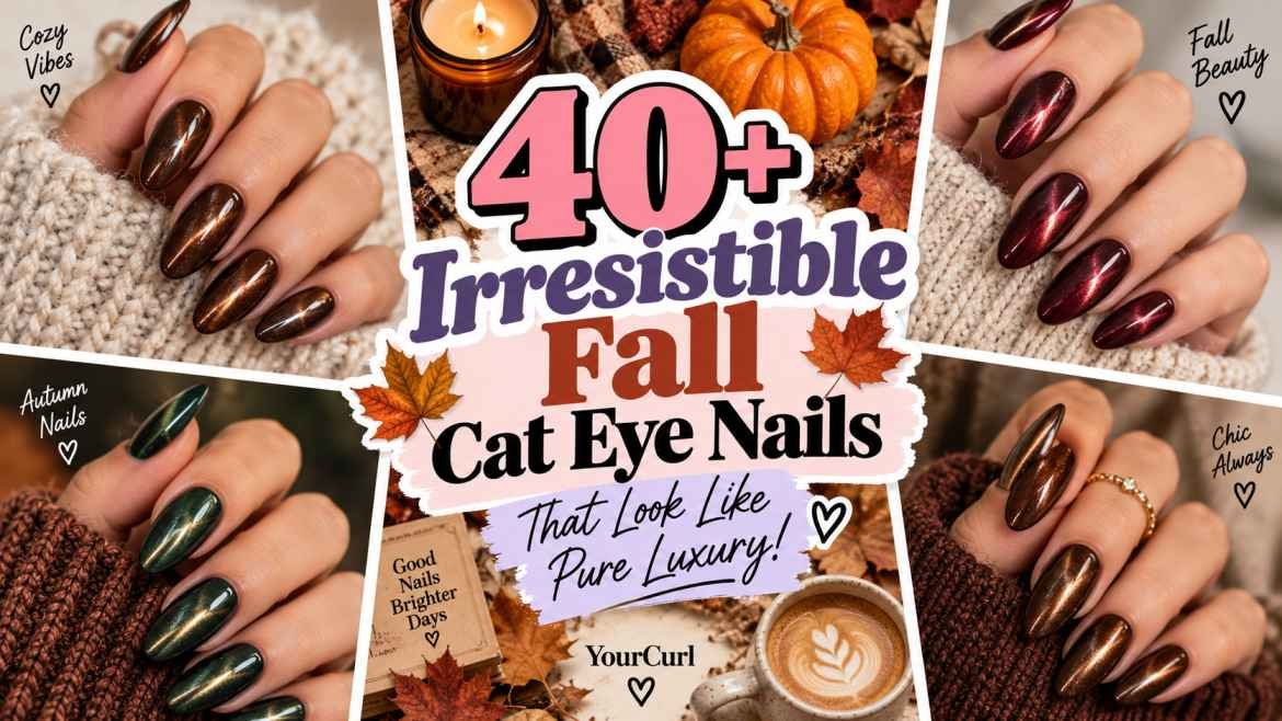 fall cat eye nails
