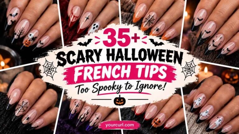 scary halloween french tips